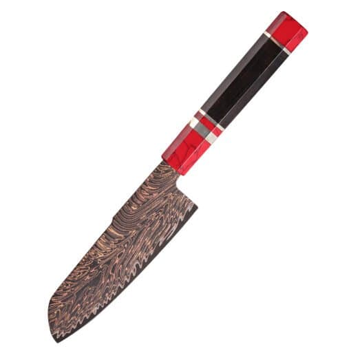 Copper Mai Damascus Santoku Knife — 125 mm