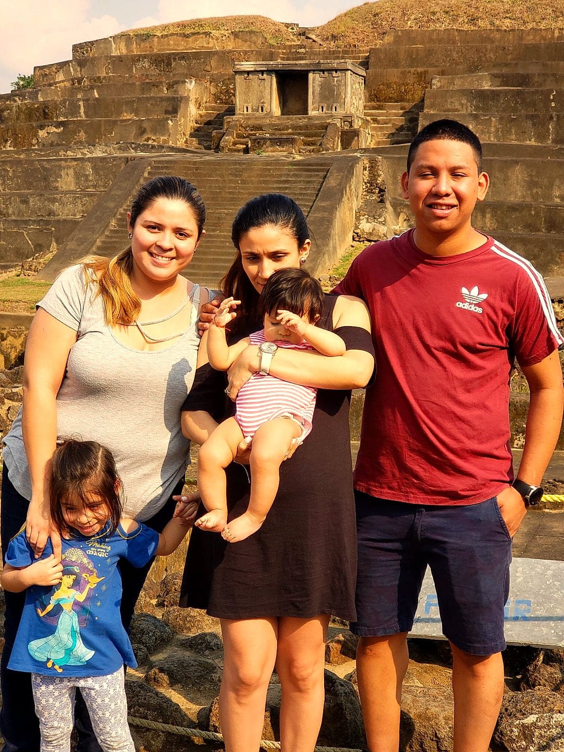 Sigi and family at ancient ruins
