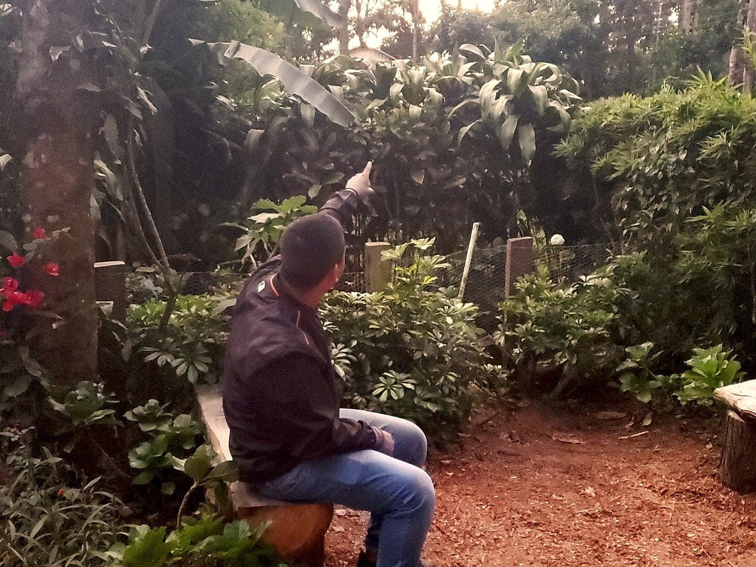Sigi in a garden in El Salvador